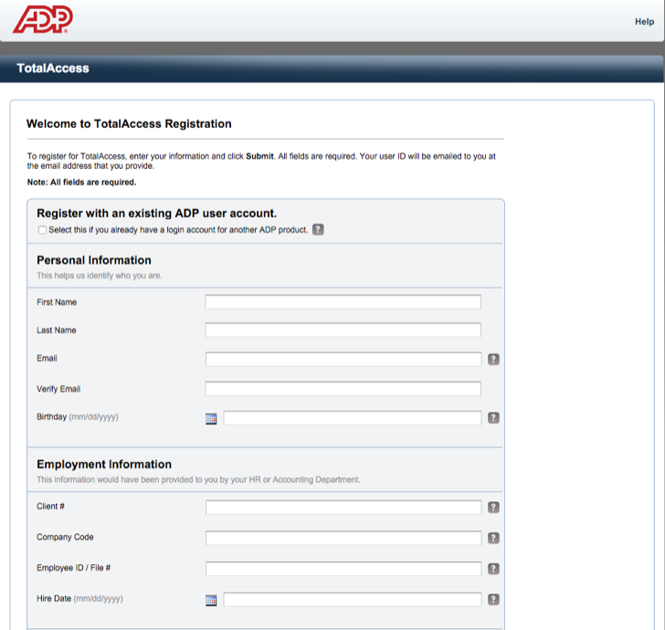 register for ADP Canada TotalAccess