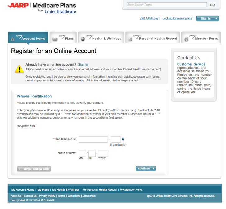 register for your AARP medicare plan online