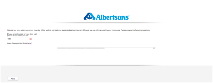 take part in the Albertsons customer satisfaction survey