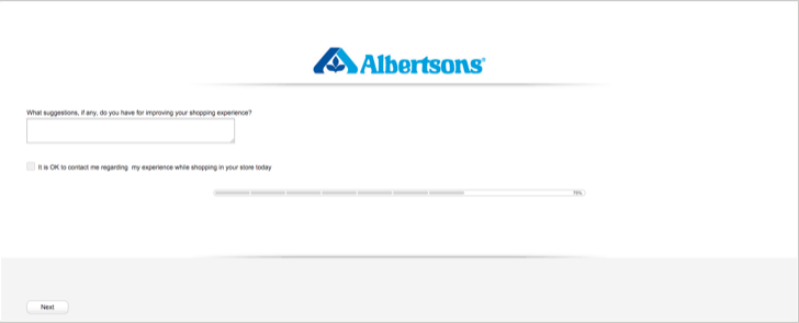 take part in the Albertsons customer satisfaction survey