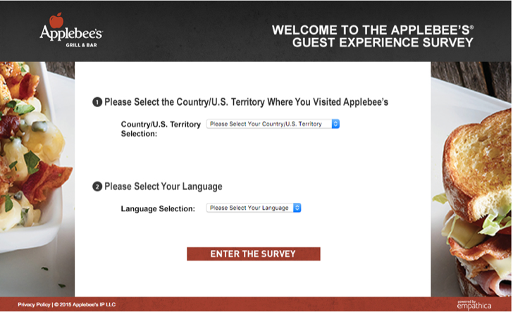 participate in the Applebee's guest experience survey for a chance to win $1,000