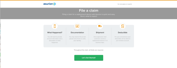 file an asurion phone claim online