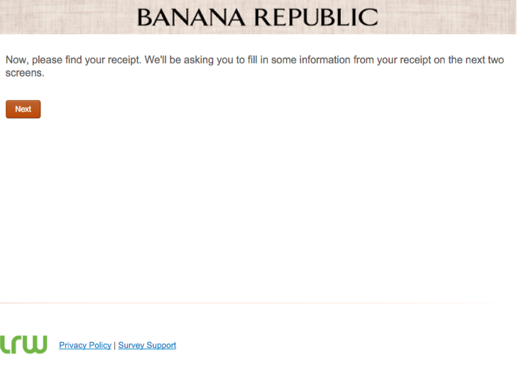 take part in the Banana Republic customer experience survey 