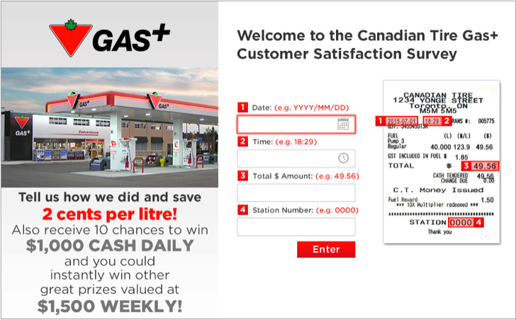 take part in the Canadian Tire customer survey