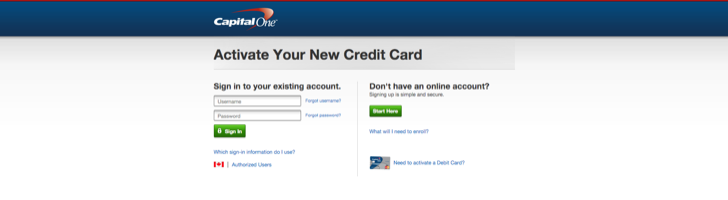 activate your new capital one card