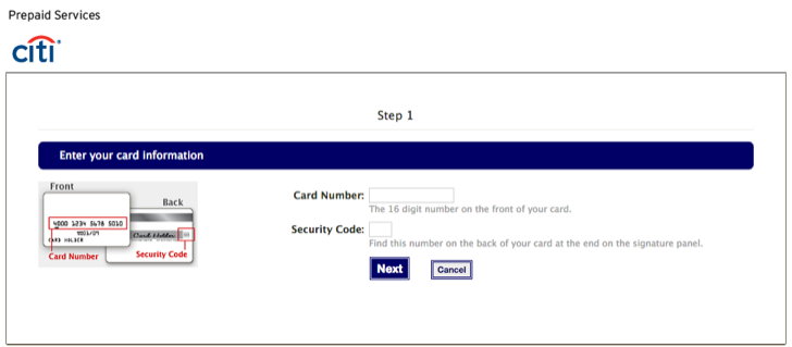 citi prepaid services