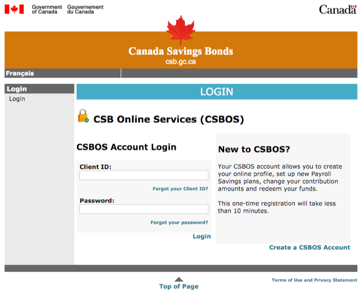manage your Canada savings bonds online