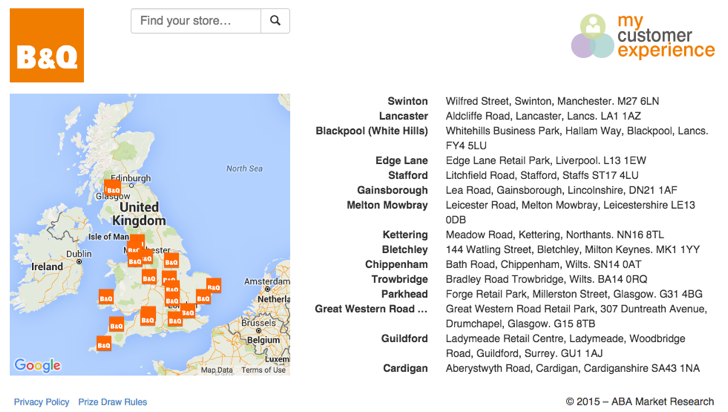 b and q customer satisfaction survey