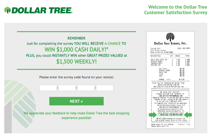 dollar tree customer satisfaction survey