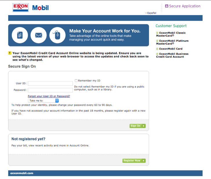 manage your ExxonMobil account online