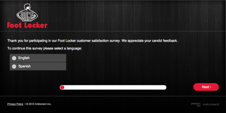 participate in the foot locker customer survey to get 10% off