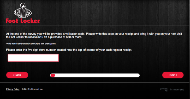 participate in the foot locker customer survey to get 10% off