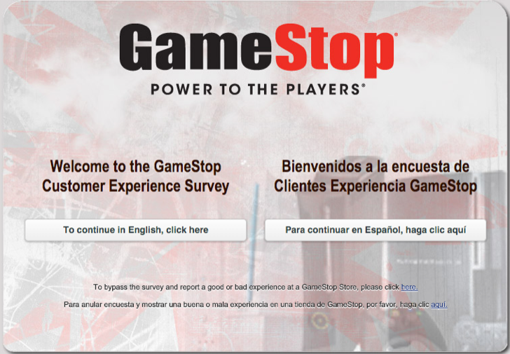 take part in the Gamestop customer experience survey