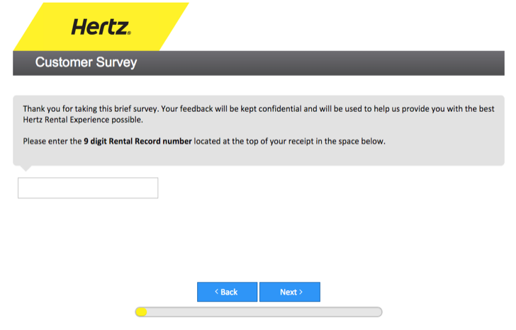 take part in the Hertz customer survey to get a promotional code