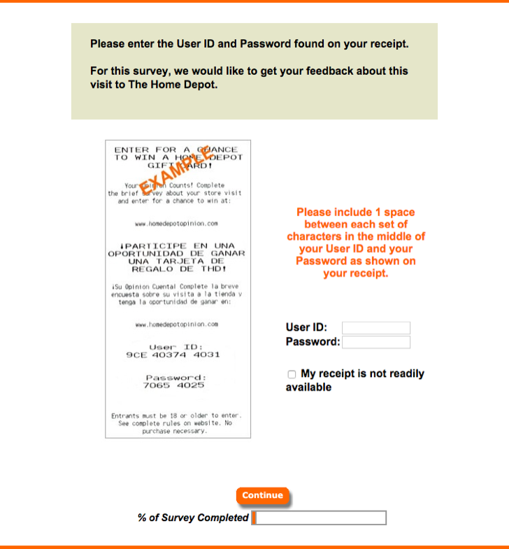 home depot survey