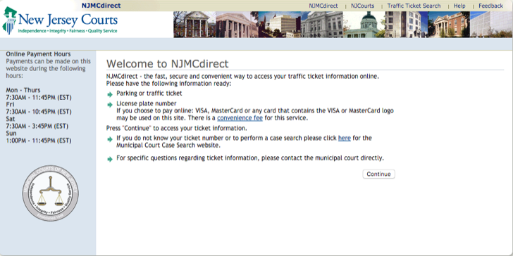 access your traffic ticket information