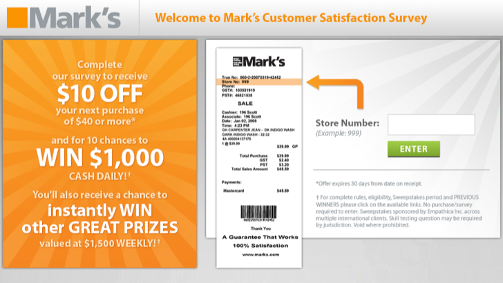 marks customer satisfaction survey