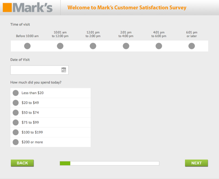 marks customer satisfaction survey