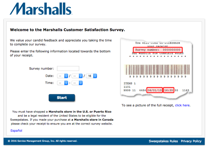 marshalls customer satisfaction survey