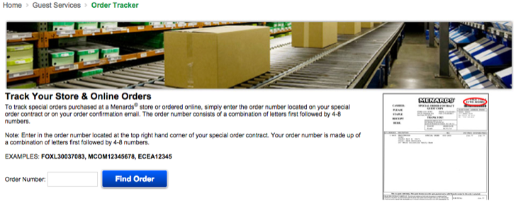 track your menards order online