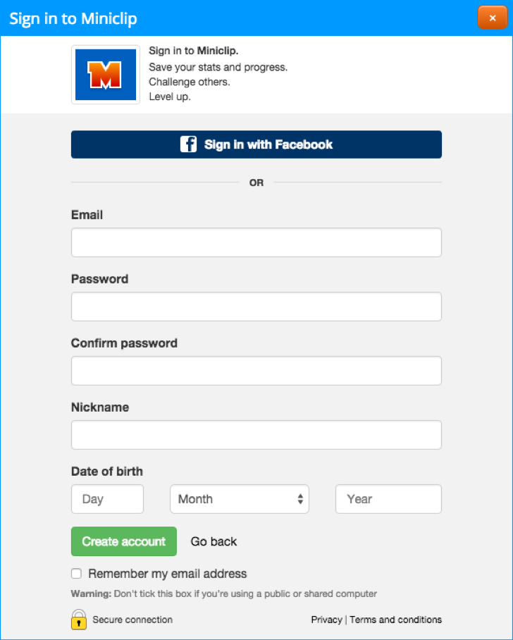 miniclip account for free