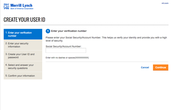 create a user id at merrill lynch benefits information center