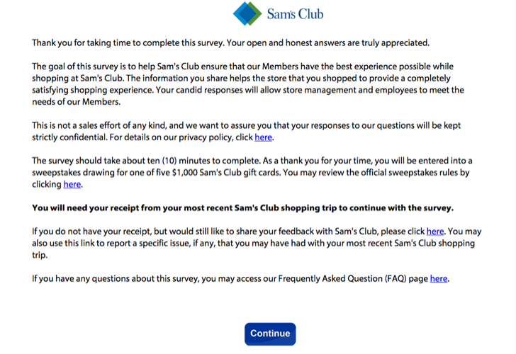 sams club member experience survey