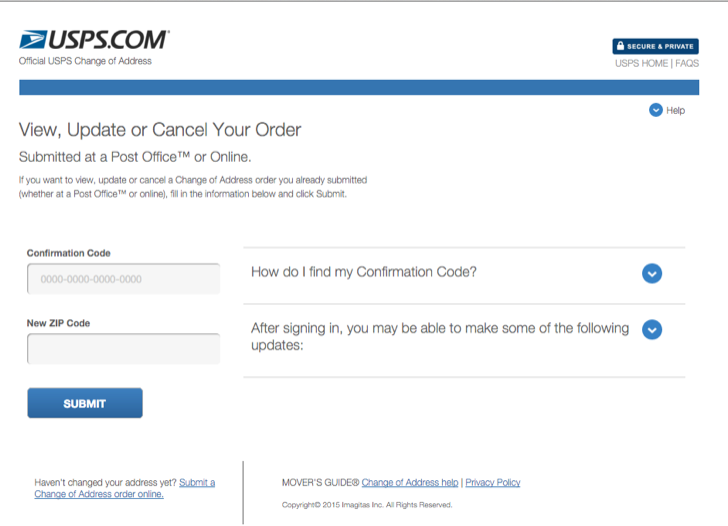 How To Update A USPS Change Of Address Order?