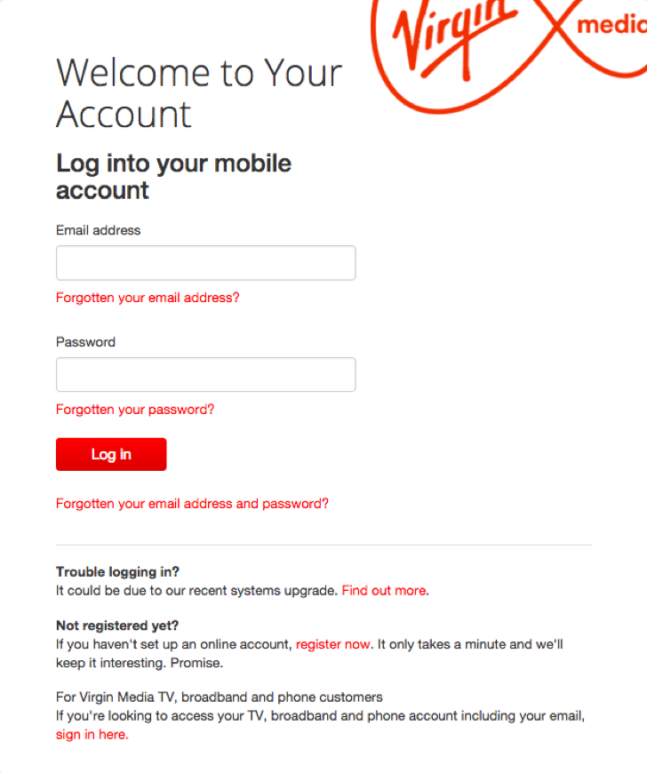 virgin media my account